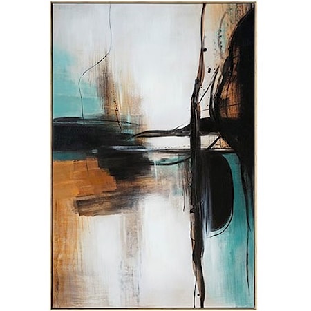 Brunonia Teal/Orange/Black Wall Art